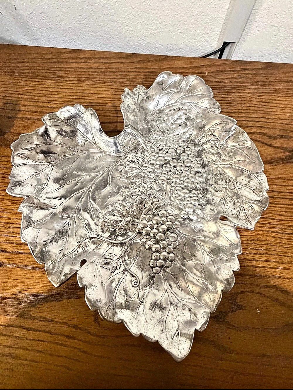 Concorde Grape Leaf Platter Silver Grape Leaf Serving Platter